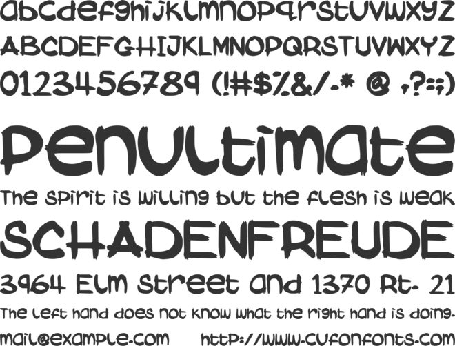 AbokiDreadlockJamSuya font preview