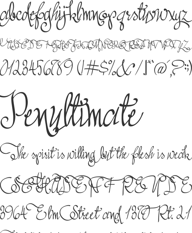 Austie Bost All My Love font preview