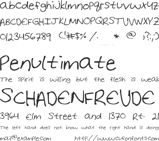 Letters From Home font preview