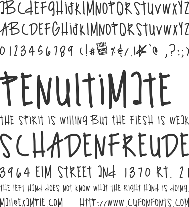 SurprzeBirthday font preview