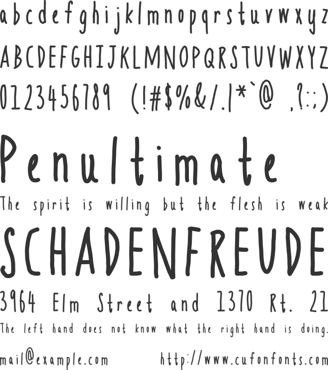 handkerchief font preview