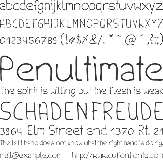 Handschrift font preview