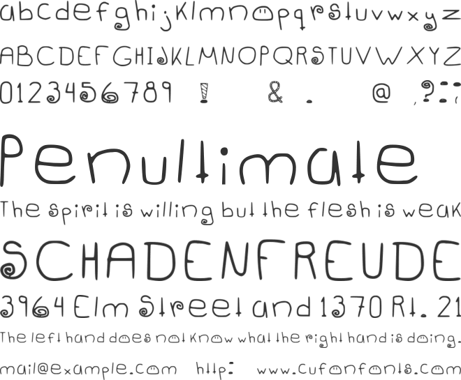 Dangoweek font preview