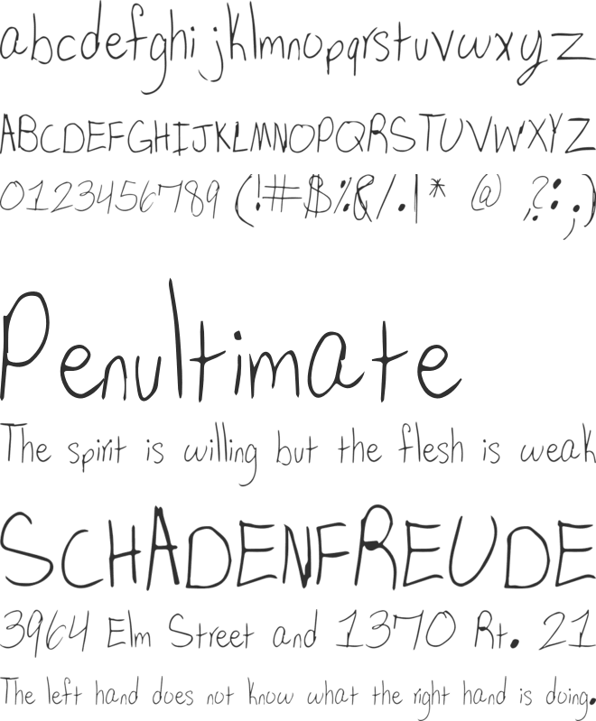 SP Dear Mom font preview