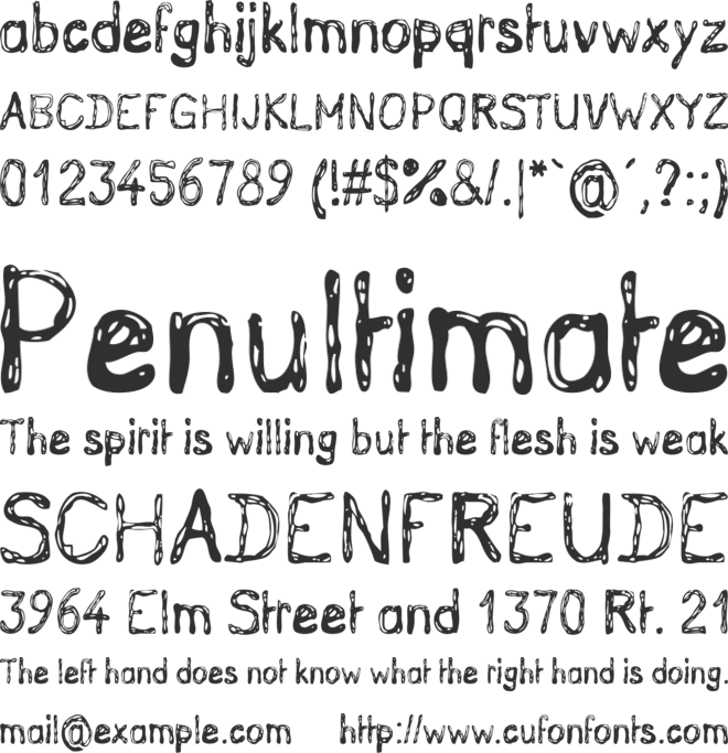 Grutch Handed font preview