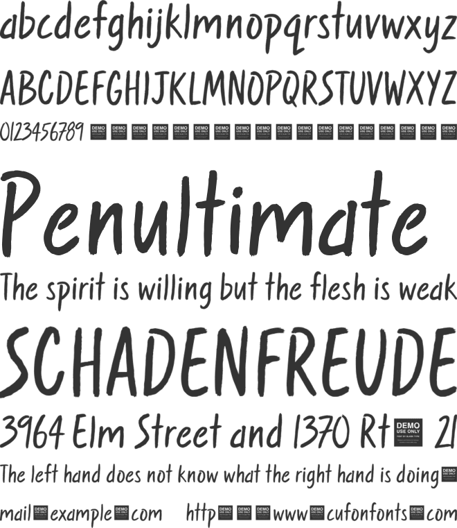 Sweet Nothings - Demo font preview