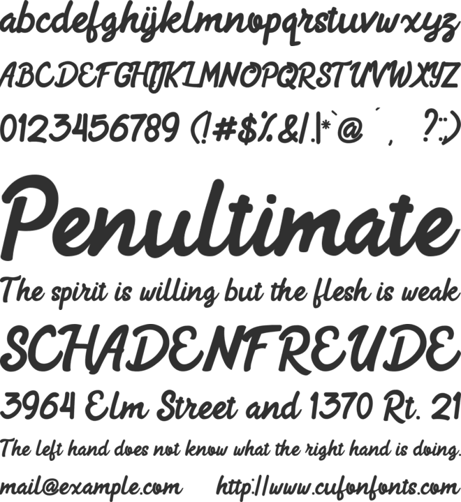 Aeland font preview