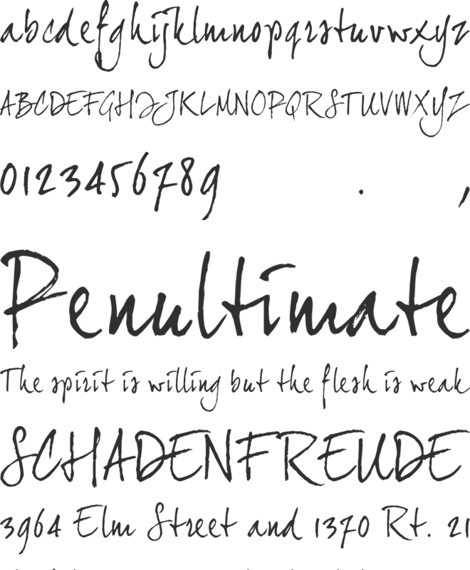 joeHand 2 font preview