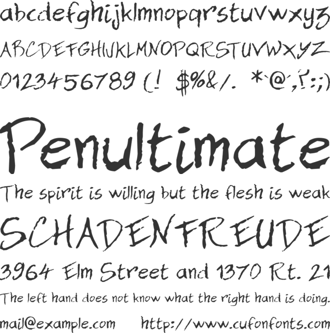 Dan Hand font preview