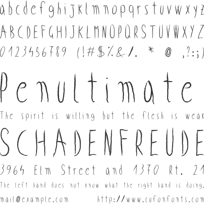 Wicked child font preview