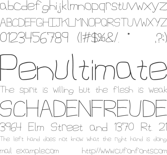 1st Handwritten font preview