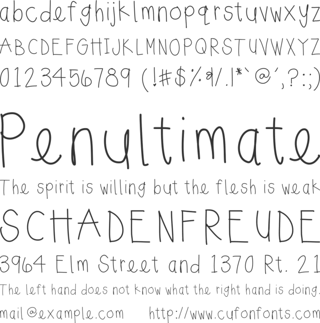 sunnyday font preview