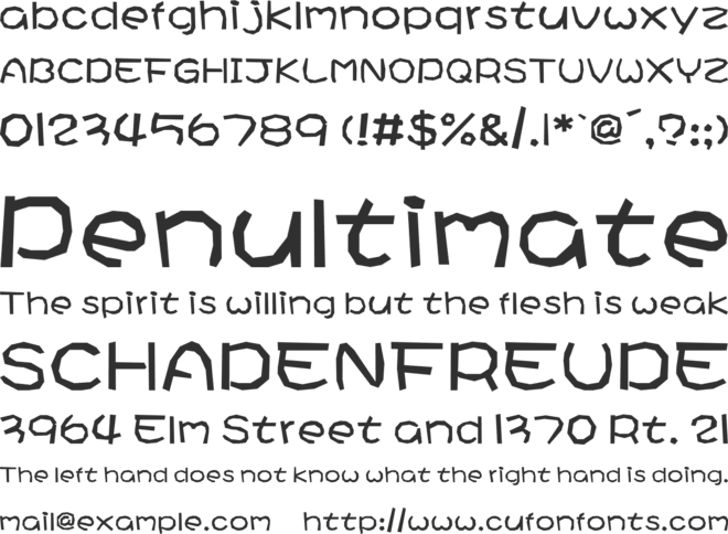 Little Blunt Papercraft font preview