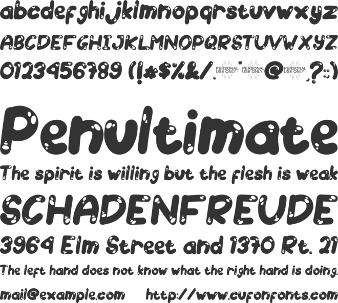 Bubble World font preview