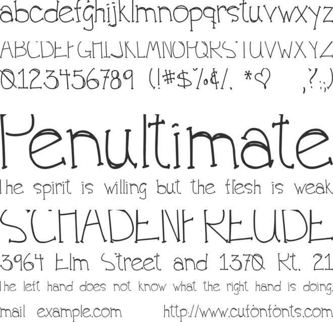 DJB For Annie font preview