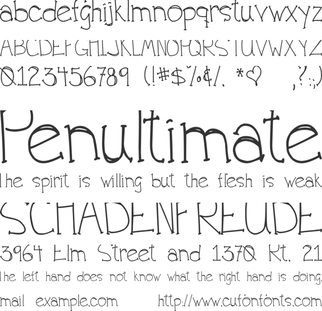 DJB For Annie font preview