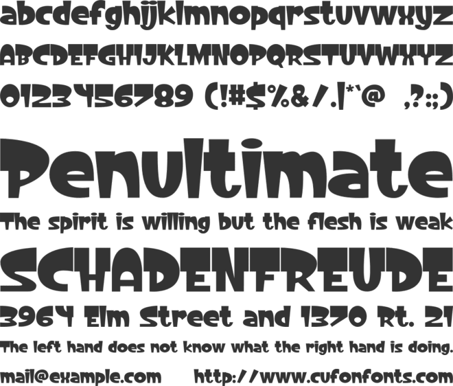 KLANKTOON font preview