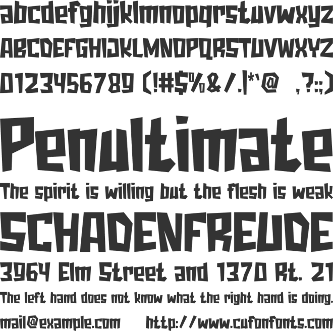 Jagged-World font preview