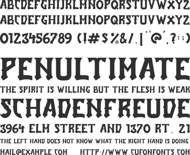 Anxiety Of Sadness font preview