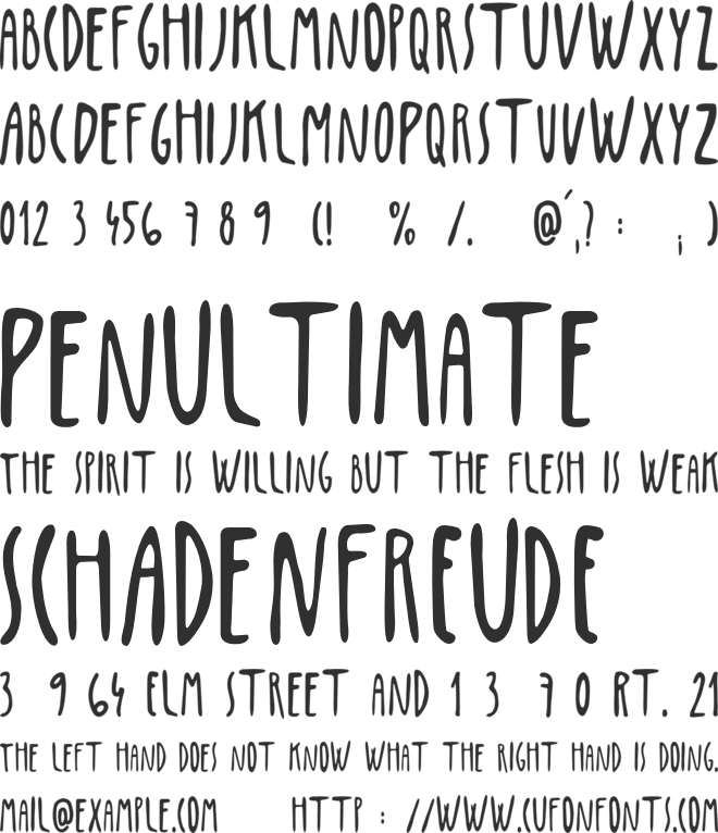 Penis font preview
