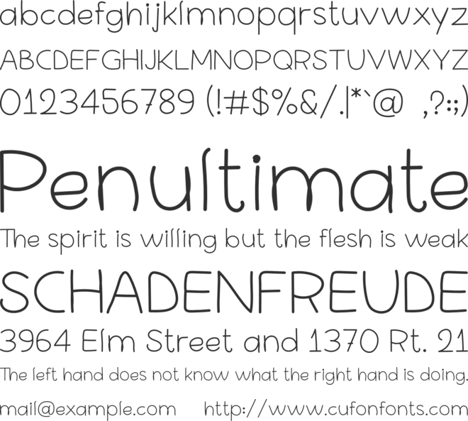 SX Write II font preview