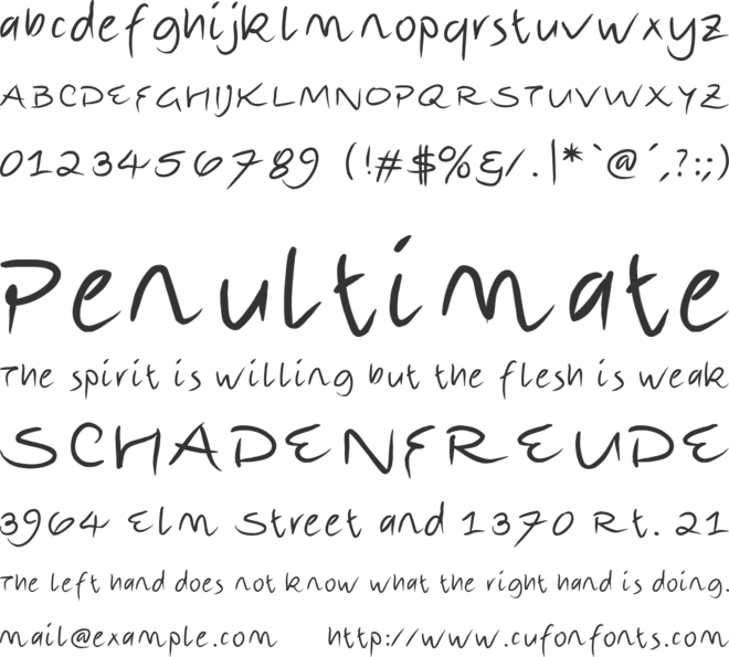 Escribi font preview