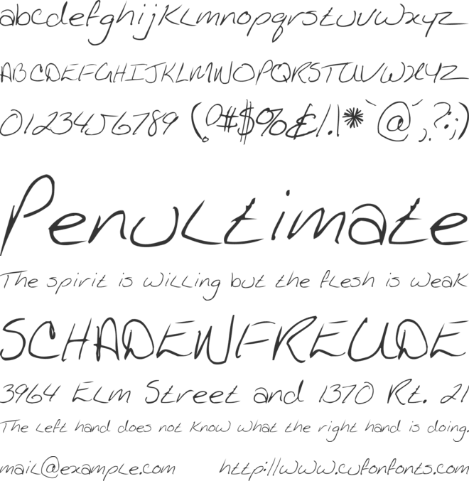 Kathleen font preview