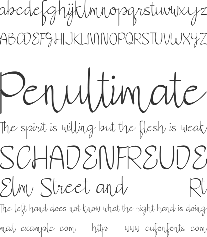 Cerys Everett Demo font preview