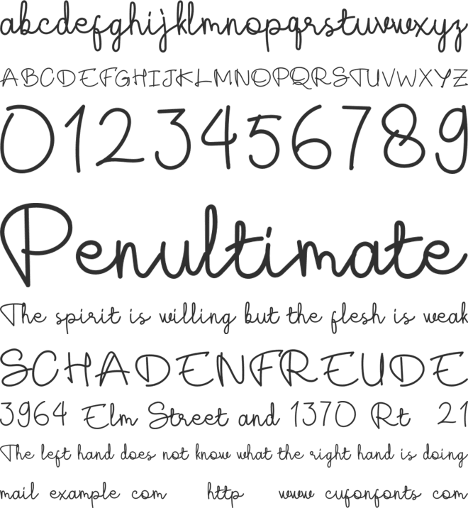 Tyllapia - Demo font preview