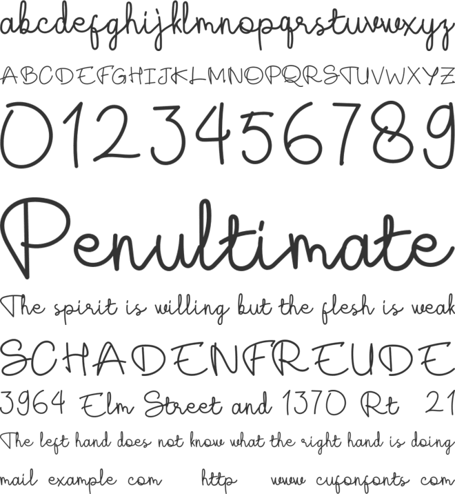 Tyllapia - Demo font preview