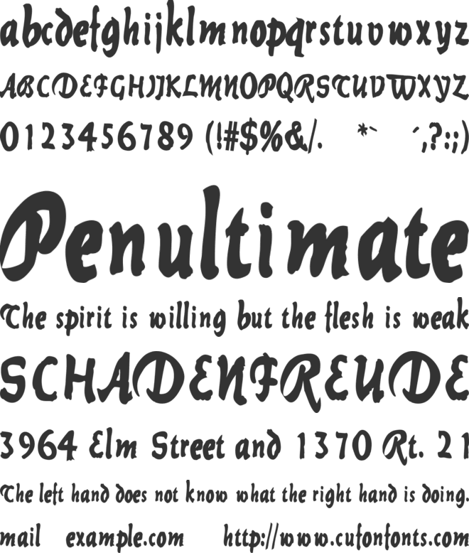 Current Black font preview