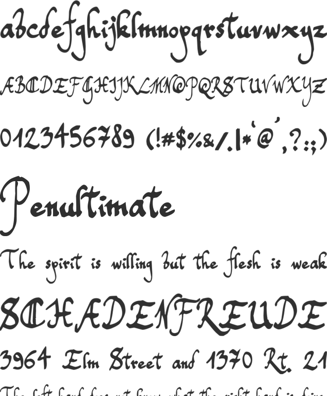 Toms Handwriting font preview