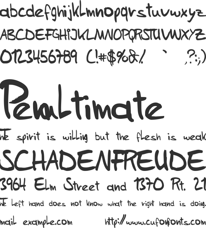 Sams Handwriting font preview