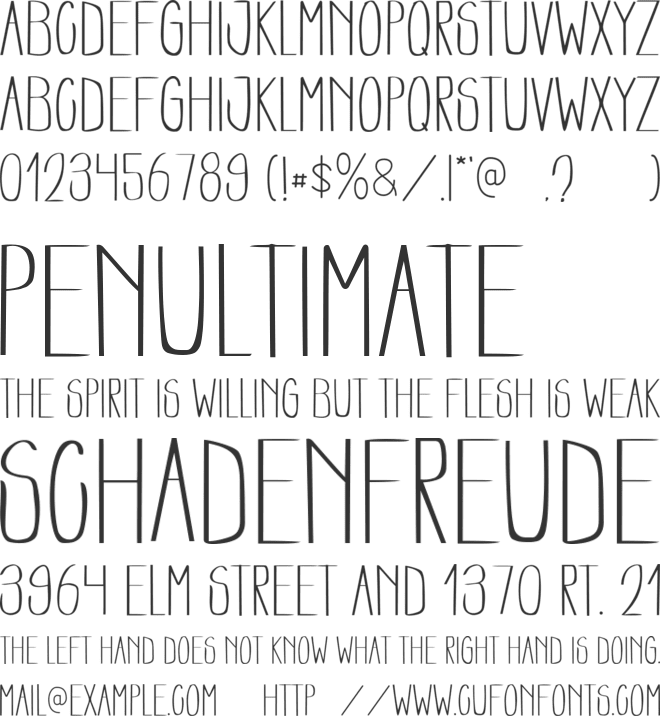 Kotak Pensil font preview