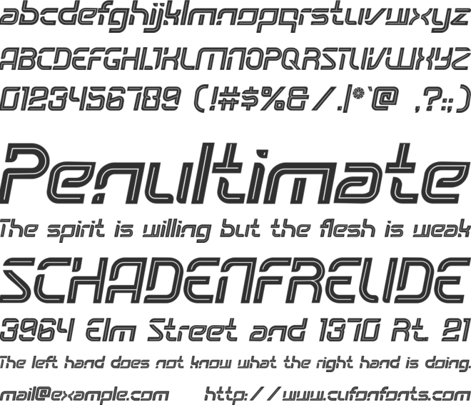 OUTER-FRONTIER font preview