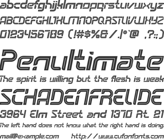 OUTER-FRONTIER font preview