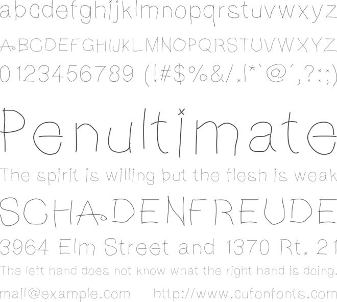 NotebookScribble font preview