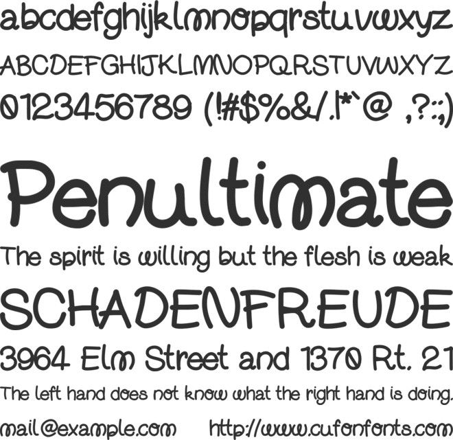 DjuiceWriting font preview