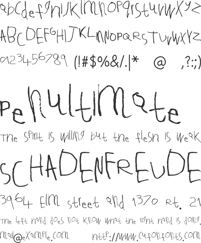 Tallula SelbyWillis aged 4 font preview