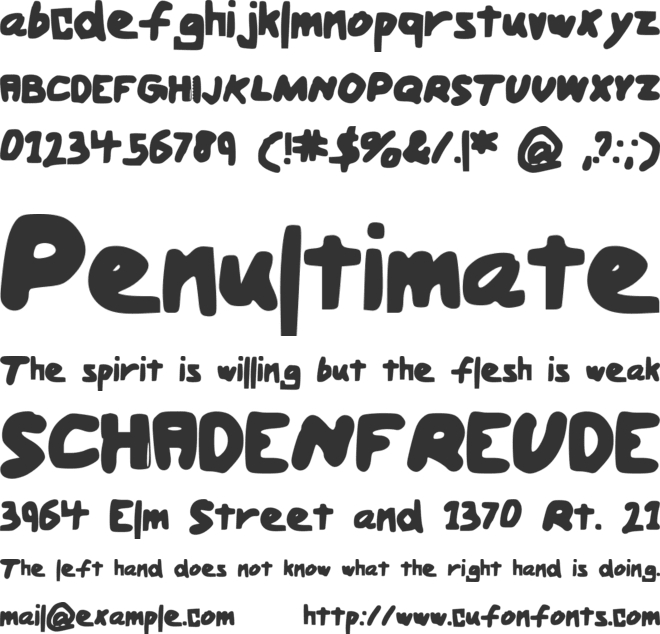 BoldHandwriting font preview