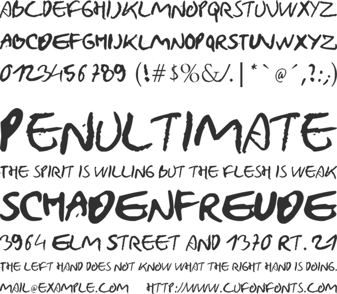 NATURAL WRITING font preview