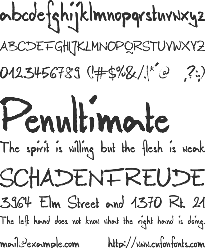 Anilin font preview