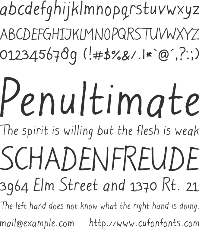 at the end font preview