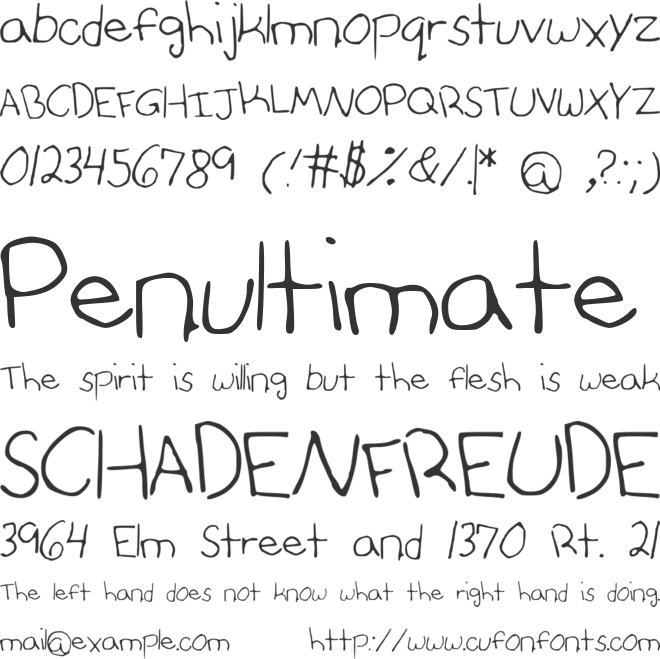 AnniesFontwithFaces font preview