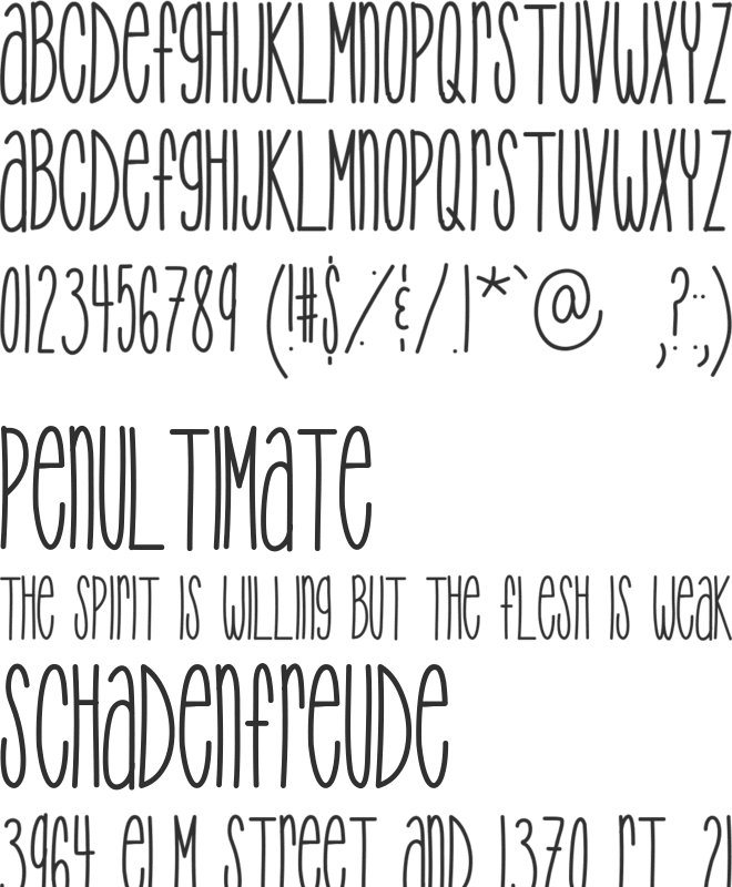 TooTight font preview