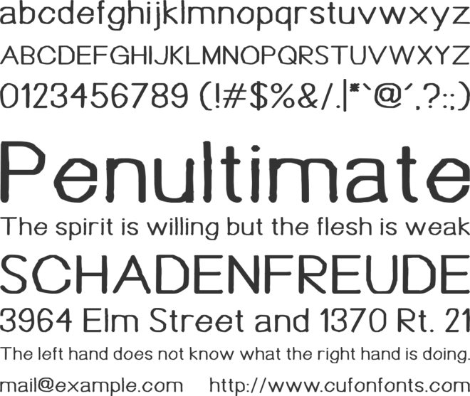 Bou Handwriting font preview