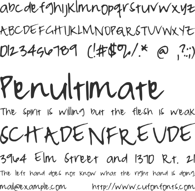 PeaMeaghanMessy font preview