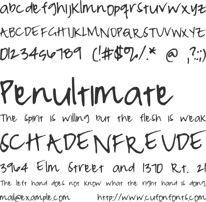 PeaMeaghanMessy font preview
