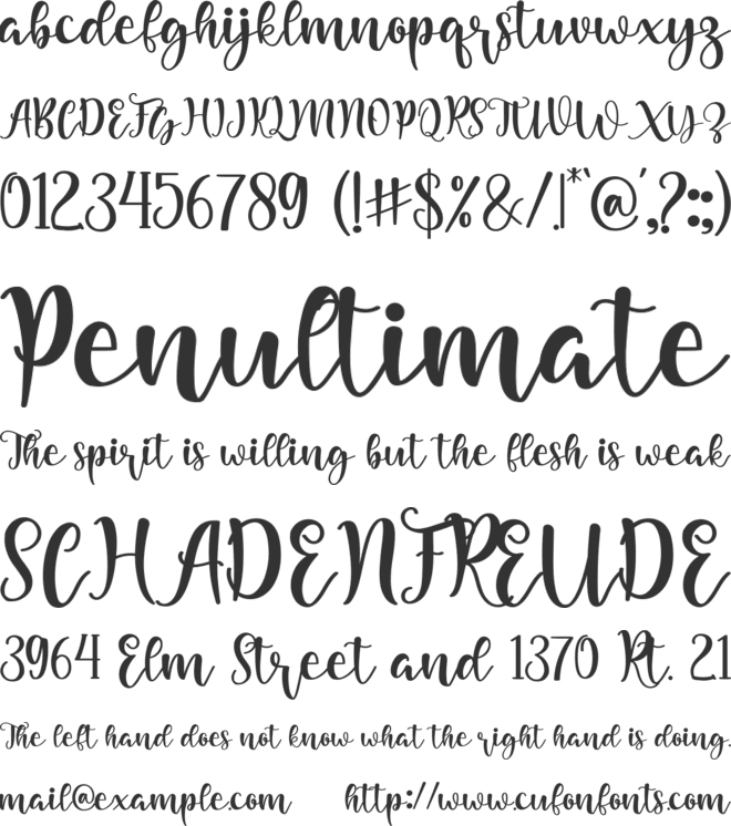happy valentina font preview