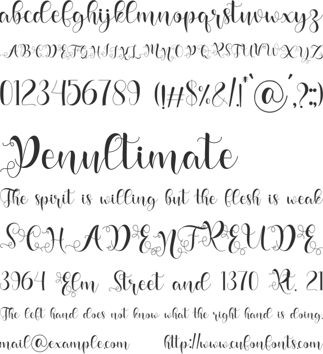Vaylina font preview